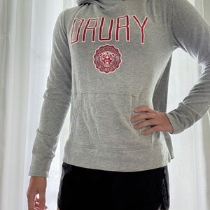 Champion Gray Women's Hoodie with Red Accents